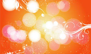 Orange Background with swirly Bubbl